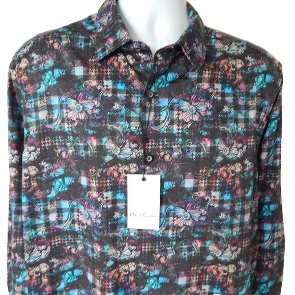 Robert Graham WAGNER Men’s Button Front Long Sleeve Shirt Multicolor Size XL NWT - Picture 2 of 14